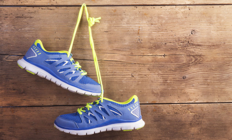 scarpe da running in pelle